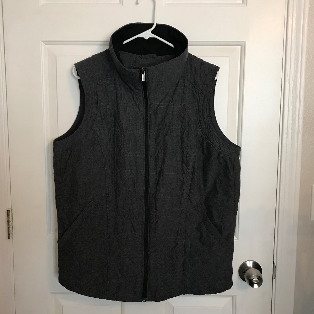 Columbia Quilted Lightweight Lined Vest Jacket Plus Size 1X Gray